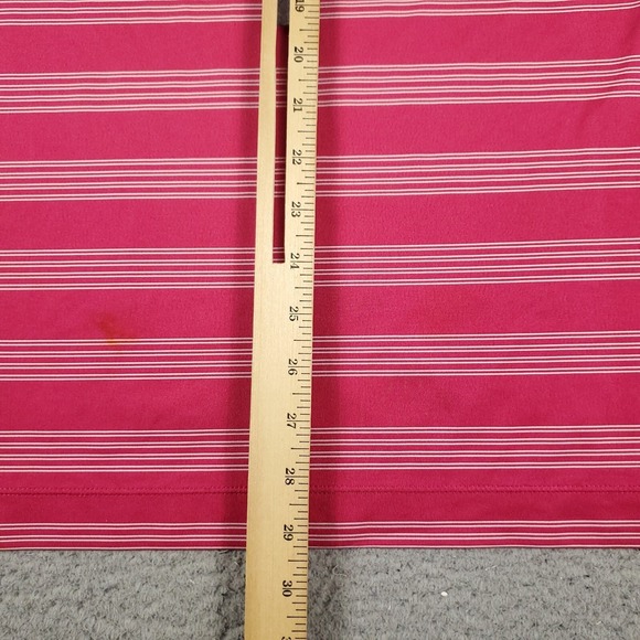 Nike Polo Shirt Mens Size Large Pink Striped Swoosh Golf Casual Short Sleeve * - Picture 7 of 10